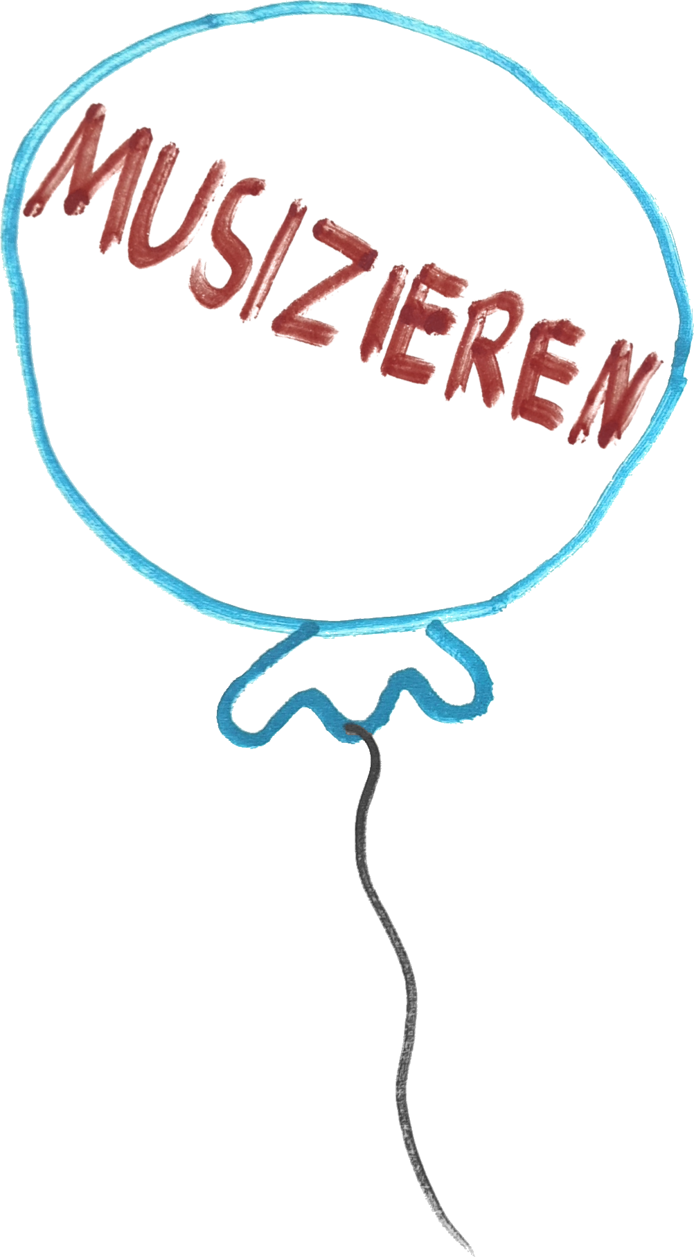Luftballon mit Aufschrift 'Musizieren'